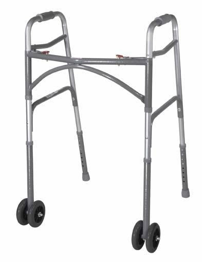 Bariatric Adult Folding Walker w/Wheels  Double Button