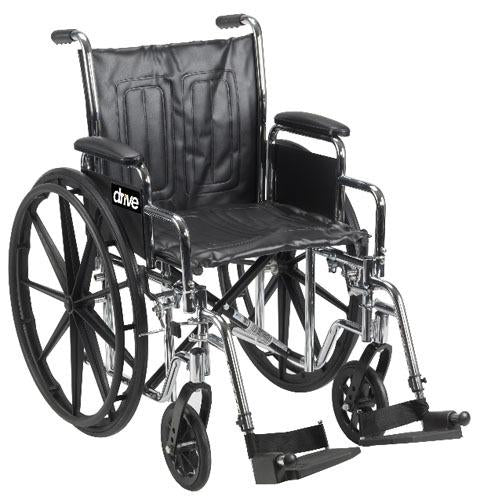 Chrome Sport WC  18  Adj Ht Detach Full Arms S/A Footrests