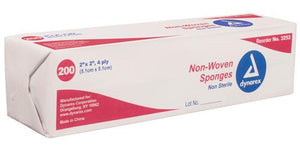 Gauze Non-Woven Sponge NS 3 x3  4ply Pk/200