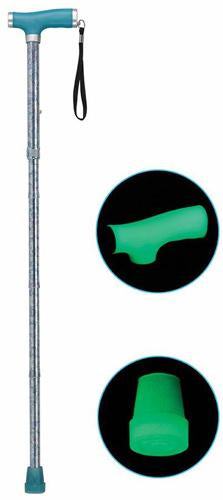 Folding Alum Cane w/ Glow Grip Handle & Tip  Celebration