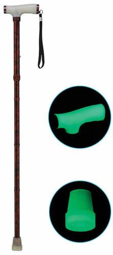 Folding Alum Cane w/ Glow Grip Handle & Tip  Copper