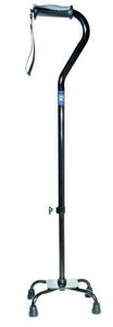 Quad Cane Sml Base w/Gel Grip Black