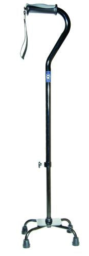 Quad Cane Sml Base w/Gel Grip Black