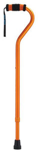 Standard Offset Walking Cane Adjustable Aluminum  Orange