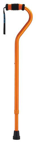 Standard Offset Walking Cane Adjustable Aluminum  Orange