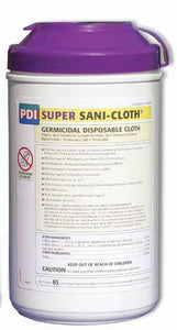Sanicloth 'Super' Wipes XL 8  x 14  Tub/ 65