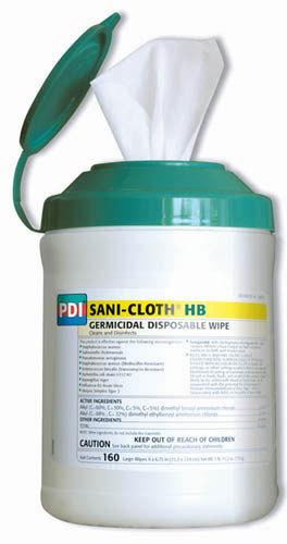 Sani-Cloth HB (Hepatitis B) Large 6  x 6.5  Tub/ 160