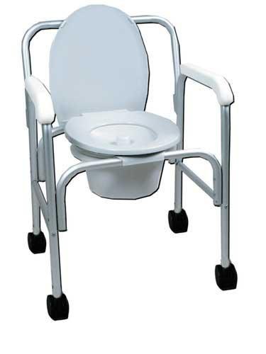 Aluminum Wheeled Commode w/12 Qt. Pail