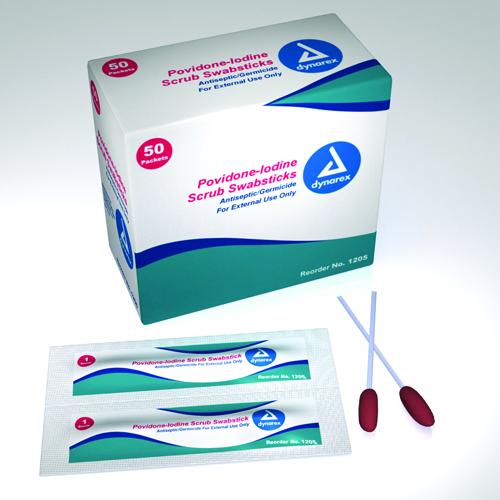 Povidone-Iodine Scrub SwabSticks  Bx/50