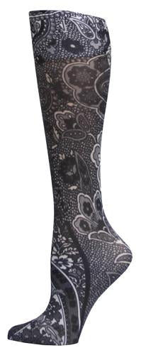 Blue Jay Fashion Socks (pr) New Black Paisley 8-15mmHg