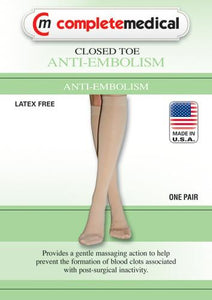 Anti-Embolism Stockings  Large 15-20mmHg  Below Knee  ClsdToe
