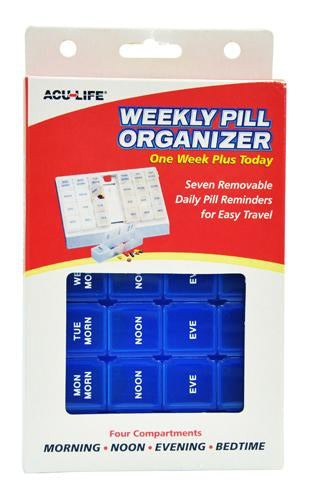 Pill Organizer Weekly w/28 Com One Week Plus Today'  Blue