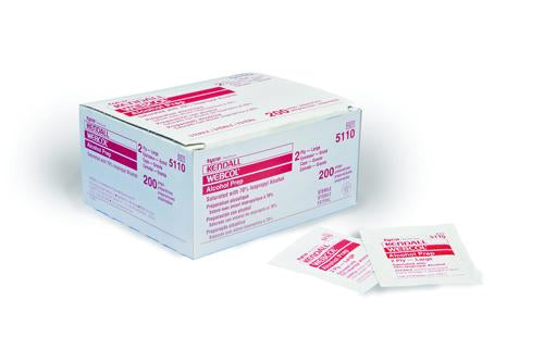 Webcol Alcohol Prep Pads Bx/200  Medium 2-Ply