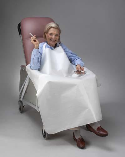 Smoker's Apron for Geri-Chair White 39 L x 44 W