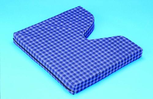 Coccyx Wheelchair Cushion Foam  Plaid  16  x 18  x 3